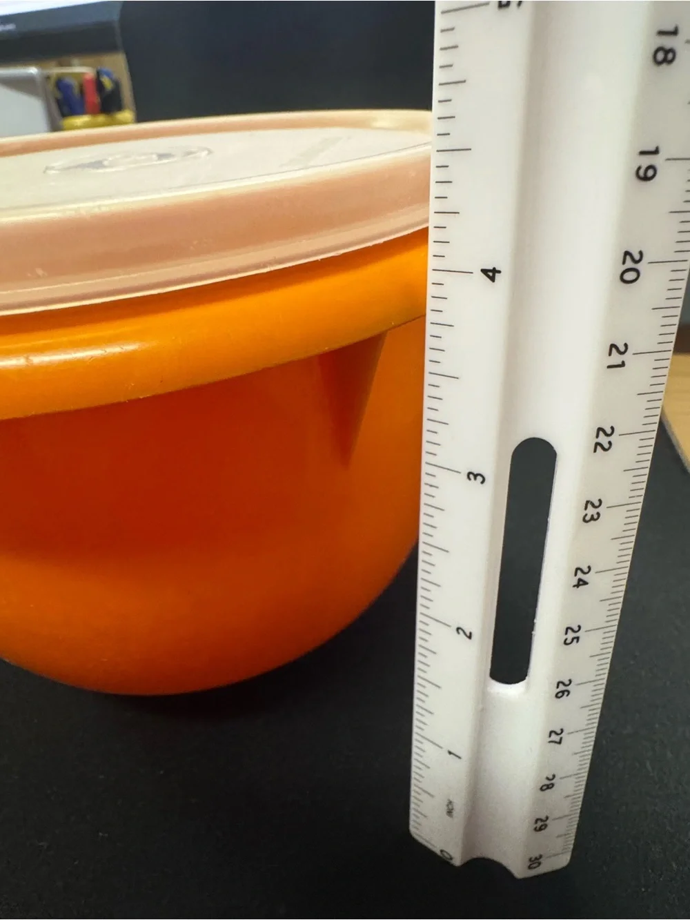 Tupperware Vintage Orange Container with Lid - Home Kitchen